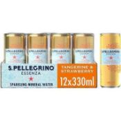RRP £210 Brand New X23 Packaged S.Pellegrino Essneza Sparkling Water Tangerine & Strawberry 12X330Ml