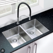 RRP £300 Boxed Oberon Double Bowl Undermount Kitchen Sink(Cr1)