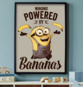 RRP £120 Brand New X6 Minions Powered By Bananas Framed Prints