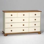 RRP £195 Brand New Richmond Deep Chest Of Drawers In Cream