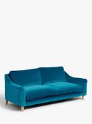 RRP £2000 Ex Display Schmoozer Large 3 Seater Sofa In Turquoise