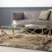 RRP £300 Ex Display Golden Coffee Table Square