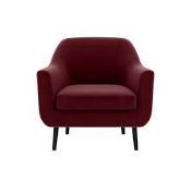 RRP £500 Ex Display Velvet Armchair In Burgundy(Cr1)