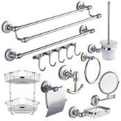 RRP £2000 Brand New Boxed The Bath Store Solid Brass & Double Dipped Chrome Accessory Set