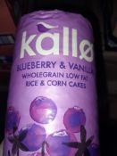 RRP £120 Kallo Blueberry & Vanilla Rice & Corn Cakes, Best Before 31/08/23