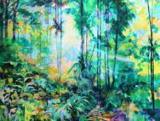 RRP £120 Brand New Tropical Forest By Doug Eaton Framed Picture