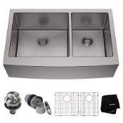 RRP £600 Brand New Kraus 36"" Farmhouse 60/40 Sink