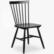 RRP £140 Boxed Slat Black Side Chair Set Of 2(Cr1)