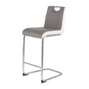 RRP £250 Boxed Rimini Bar Stool, Grey Trim