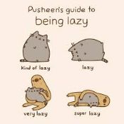 RRP £200 Brand New Pusheens Guide To Being Lazy Framed Prints