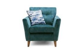 RRP £400 Ex Display Teal Velvet Armchair