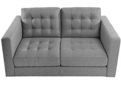 RRP £600 Ex Display Fabric 2 Seater Couch In Grey