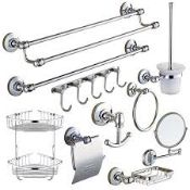 RRP £2000 Brand New Boxed The Bath Store Solid Brass & Double Dipped Chrome Accessory Set(