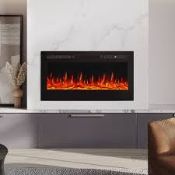 RRP £480 Boxed Castleton Wall Mounted Electric Fireplace Heater(Cr1)