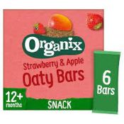 RRP £180 X6 Organix Soft Oaty Bars Strawberry & Apple 6 X (6X30G), Bb 05/10/23