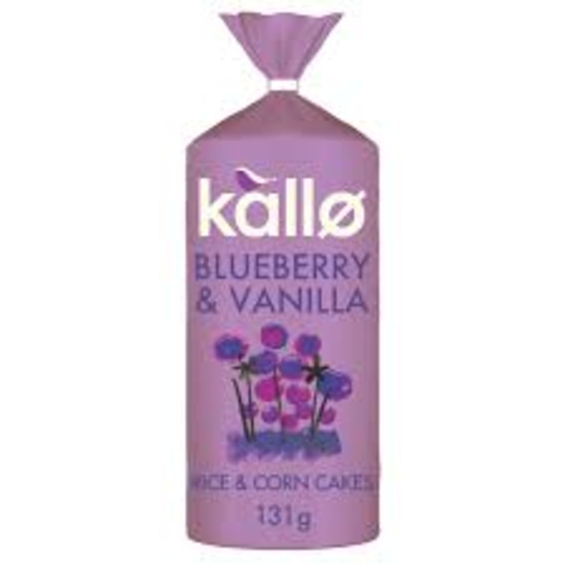 RRP £120 X40 Kallo Bluberry And Vanilla Wholegrain Low Fat Rice And Corn Cakes Gluten Free 131G (Bb