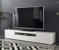 RRP £300 Boxed Furniture Designs Smart Tv Stand In White (Cr1)