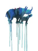 RRP £200 Brand New Oliver Flores Rhinoceros Canvases