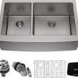 RRP £300 Brand New Kraus Farmhouse Apron 60/40 Sink Stainless Steel