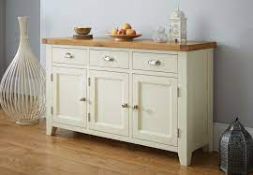 RRP £1000 - Pallet To Contain Cream Sideboard, Large Metal Plant pot And More