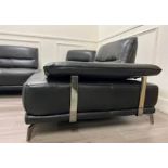 RRP £1200 Ex Display Reclining Leather 2 Seater Armchair In Charcoal