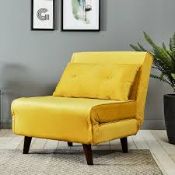 RRP £350 Ex Display Fabric Single Sofa Bed In Yellow