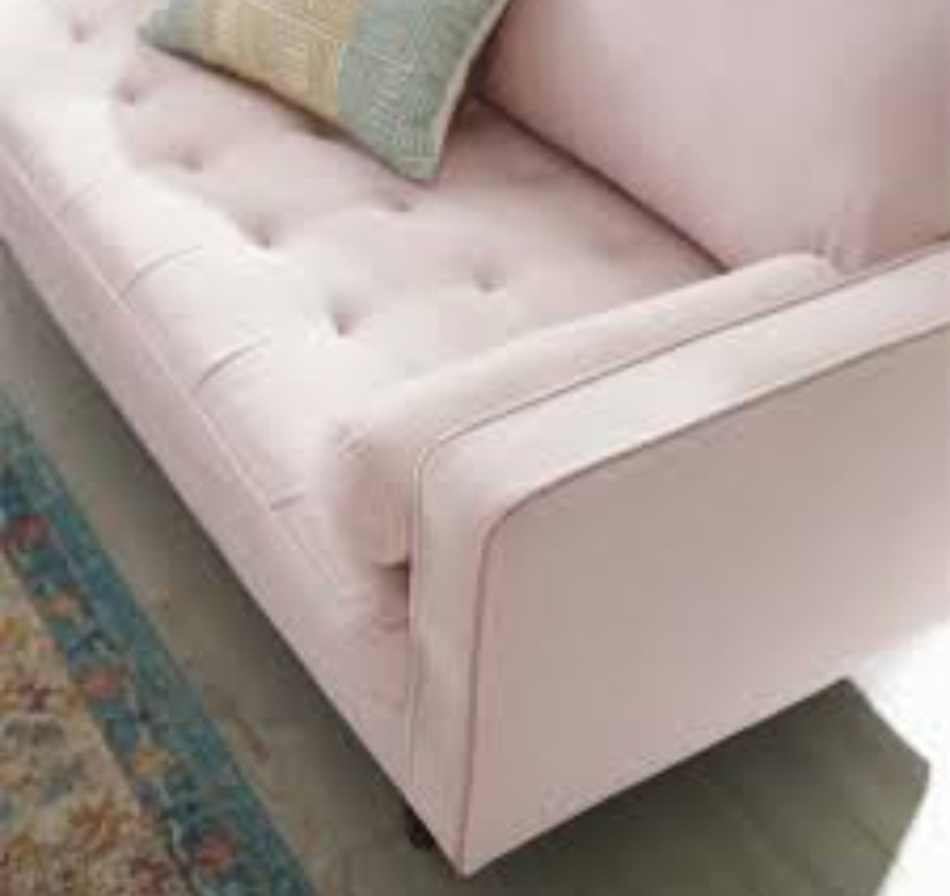 RRP £1000 Ex Display Fabric & Leather 4 Seater Sofa In Salmon
