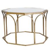 RRP £300 Canterbury Mirrored Coffee Table In Gold Finish(Cr1)