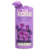 RRP £120 X40 Kallo Blueberry & Vanilla Rice & Corn Cakes 131G, Bb 31/08/23