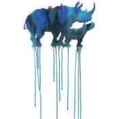 RRP £210 Brand New X6 Rhinoceros Canvas By Oliver Flores