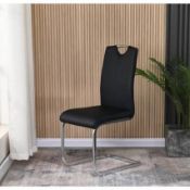 RRP £170 Boxed Asheboro Upholstered Dining Chair In Black(Cr1)