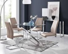 RRP £200 Boxed Lorenzo Cappuccino Dining Chair In Grey(Cr1)
