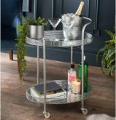 RRP £200 Boxed Silver Drinks Trolley (Cr1)