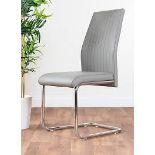 RRP £190 Boxed Elephant Grey Modern Tall Back Dining Chairs (Cr1)