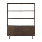 RRP £500 Ex Display 4 Door Open Display Unit In Dark Wooden Finish