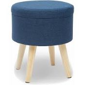 RRP £120 Boxed X2 Items Including Suhu Metal Base Stool In Blue(Cr1)