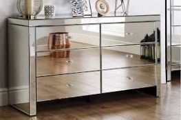 RRP £1000 Ex Display Mirrored 6 Drawer Chester Drawers