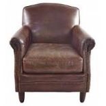 RRP £500 Ex Display Large Brown Studded Armchair