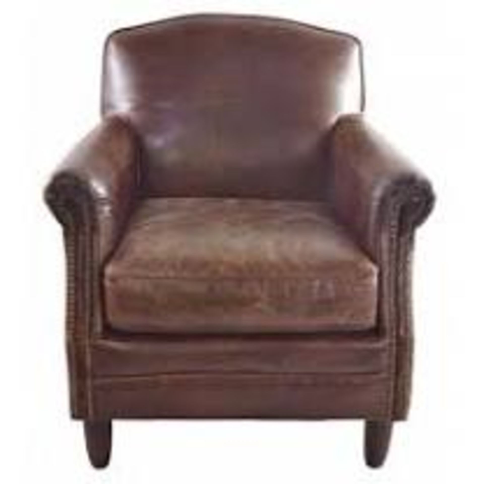 RRP £500 Ex Display Large Brown Studded Armchair
