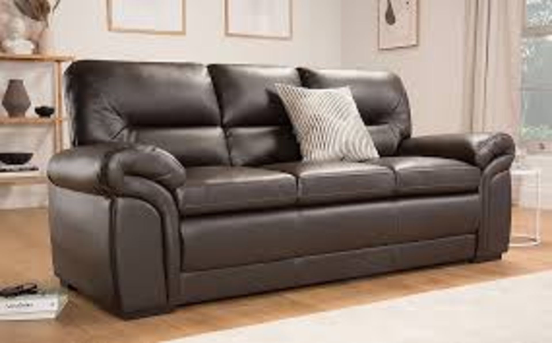 RRP £700 Ex Display 3 Seater Brown Sofa