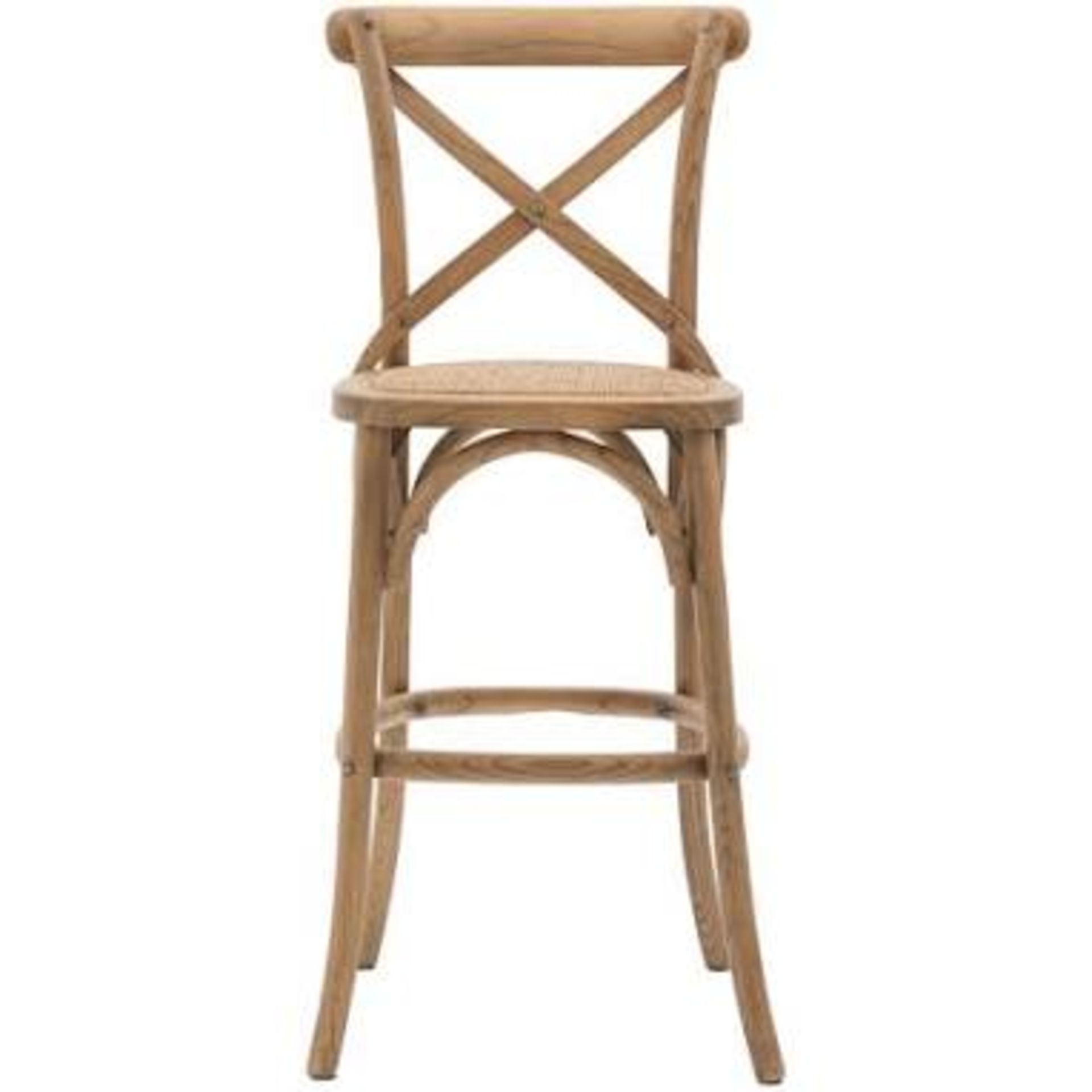 RRP £120 Ex Display Wooden Finish Cross Back Bar Stool