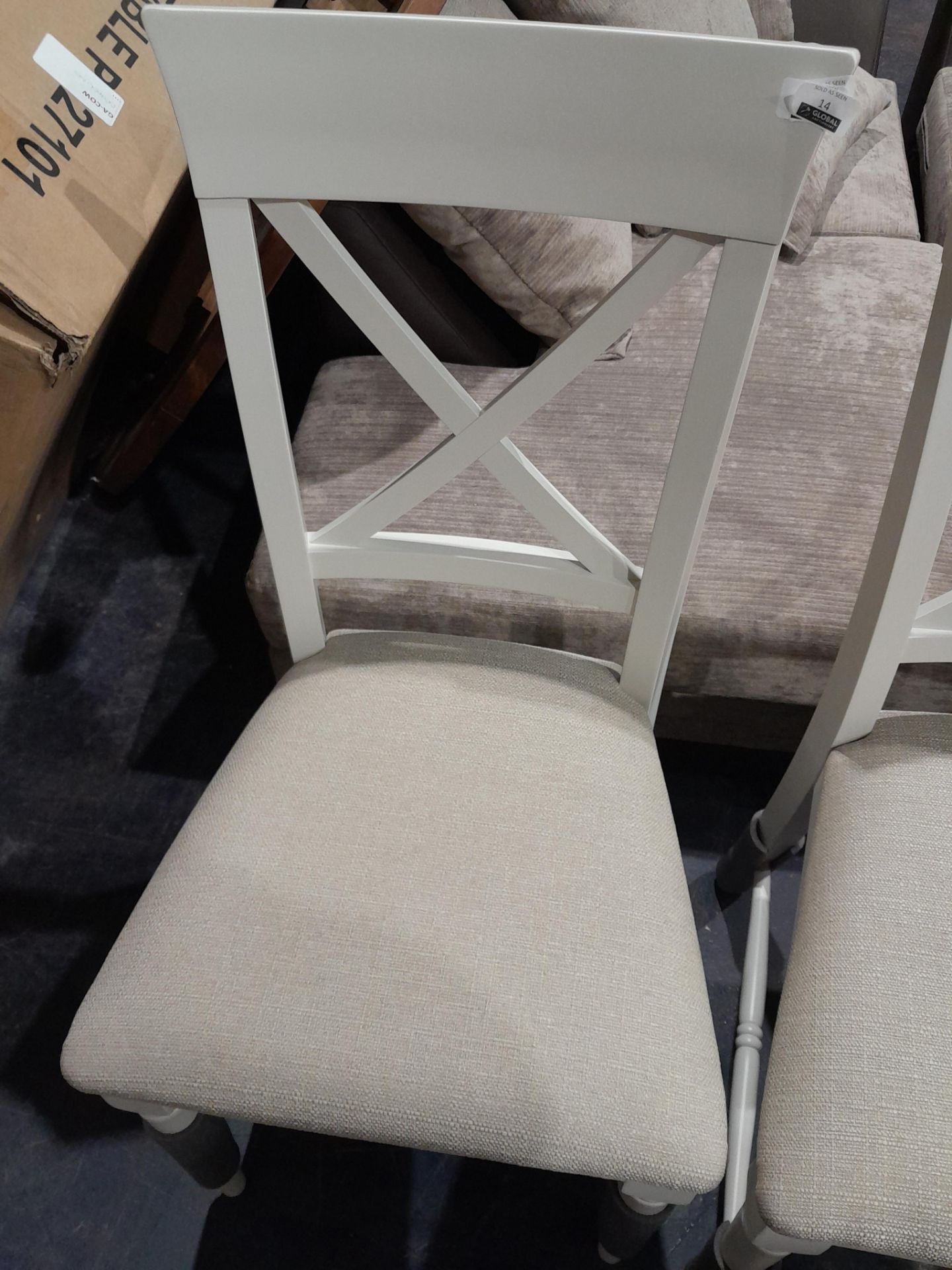 RRP £120 Ex Display Cross Back White Dining Chair - Image 2 of 2