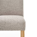 RRP £120 Upholstered Dining Chair Natural Finish With Wooden Legs (Cr1)