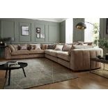 RRP £2100 Ex Display Cream/Natural 7 Seater Corner Sofa With Reclining Headrests