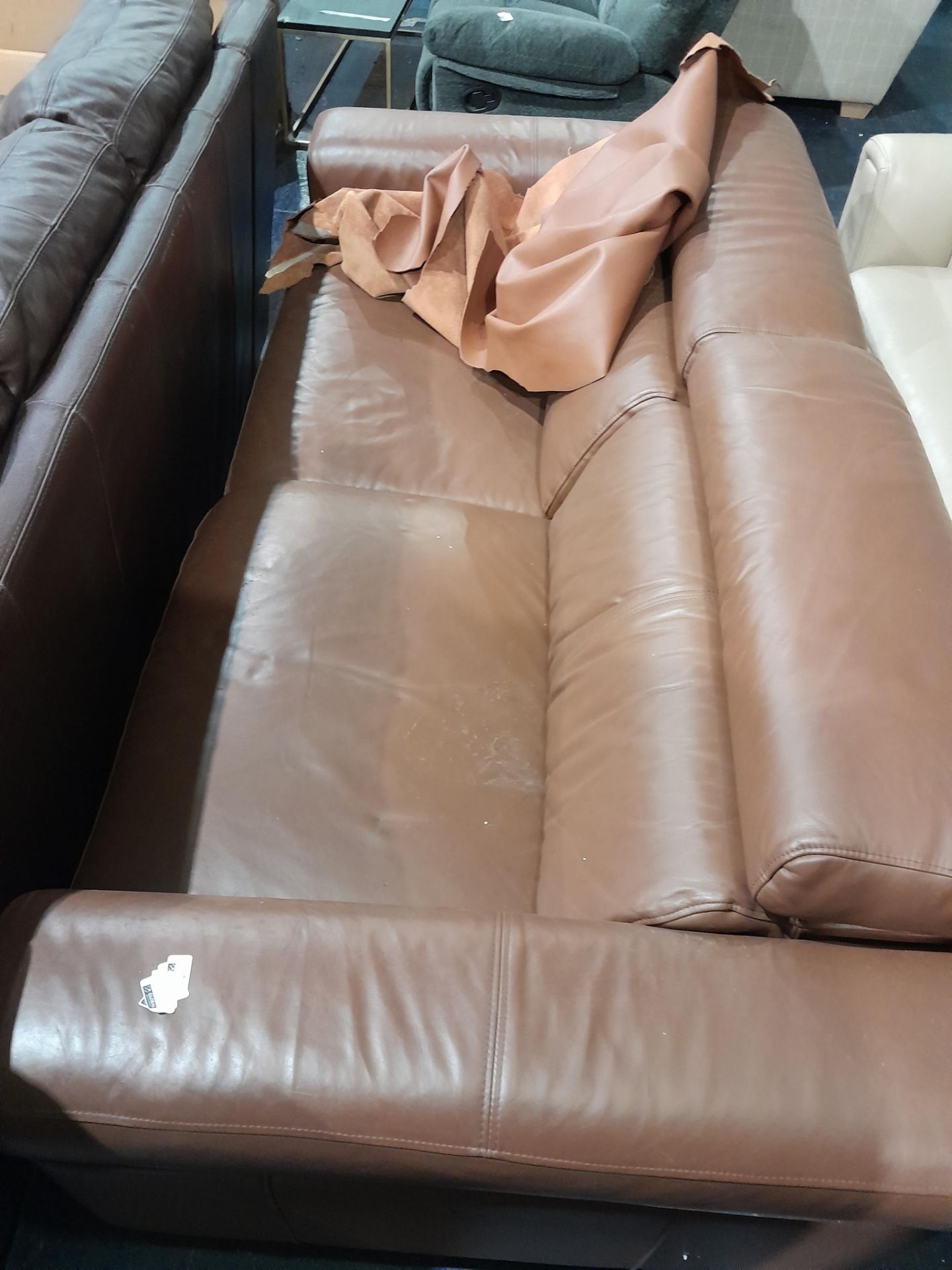 RRP £700 Ex Display 3 Seater Brown Sofa - Image 2 of 2