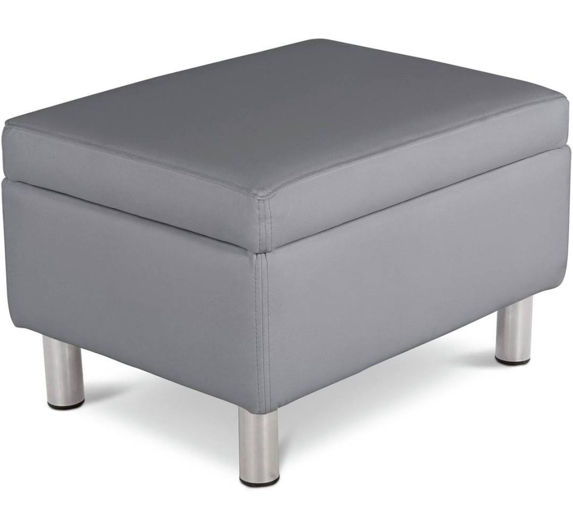 RRP £500 Ex Display Grey Leather Footstool