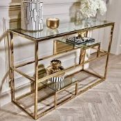 RRP £375 Hurston Table In Gold(Cr1)