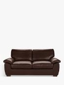 RRP £650 Ex Display Leather 3 Seater Couch In Dark Brown