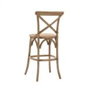 RRP £160 Wooden Rattan Style Crossback Barstool(Cr1)