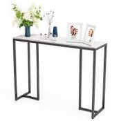 RRP £350 Metal Console Table With White Top(Cr1)